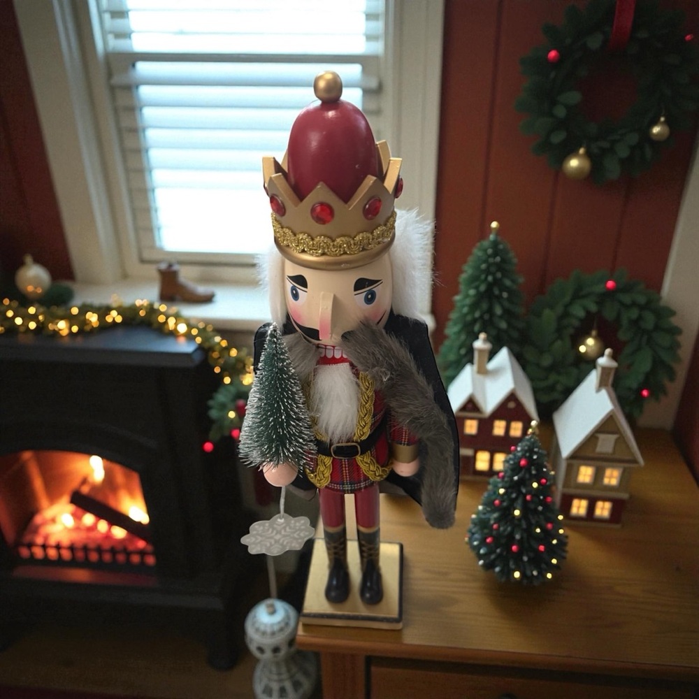 Ralph Lauren inspired Festive Nutcracker with Red and Gold Accents with plaid